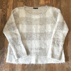Eileen Fisher Maple Oat Brushed Alpaca Mohair Bateau Neck Top L Sweater